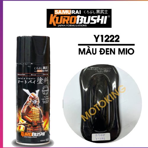 Sơn xịt Samurai Kurobushi - MÀU ĐEN MIO Y1222 (400ml)