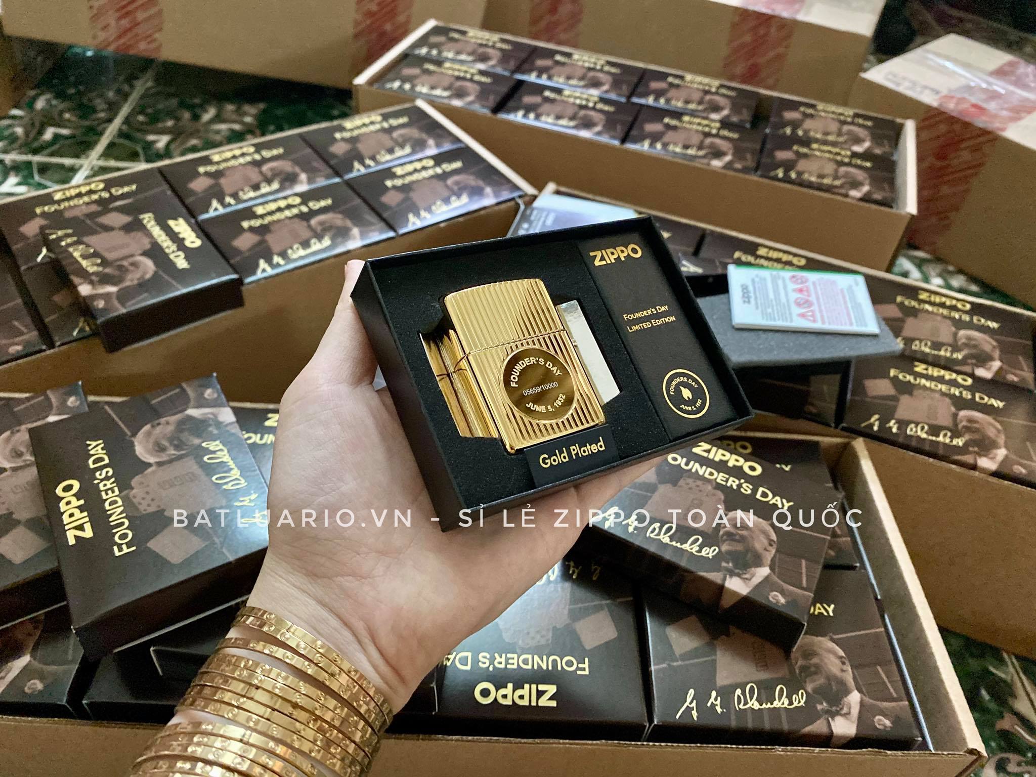 Bật Lửa Zippo 49631 – Zippo Founder’s Day 2021 Gold Plated Edition