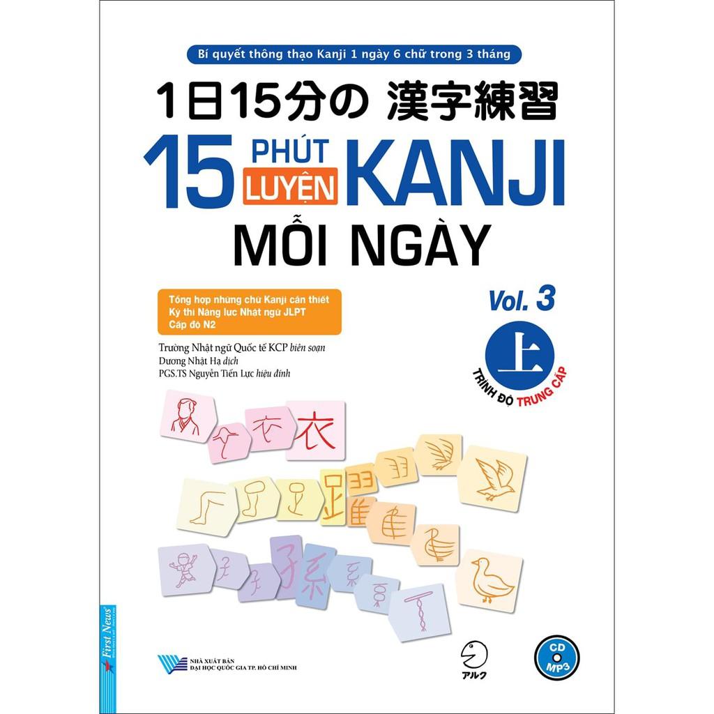 Sách 15 Phút Luyện Kanji Mỗi Ngày Vol.3 + CD - Bản Quyền