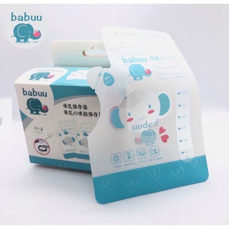 Hộp 50 túi trữ sữa Babuu Nhật Bản 250ml