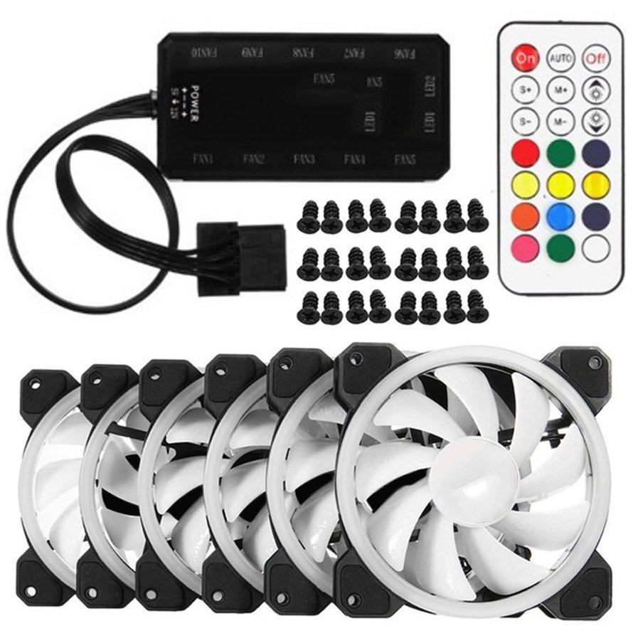 Bộ 5 Fan case Led RGB + Tặng Hub và Remote - Hàng Nhập Khẩu