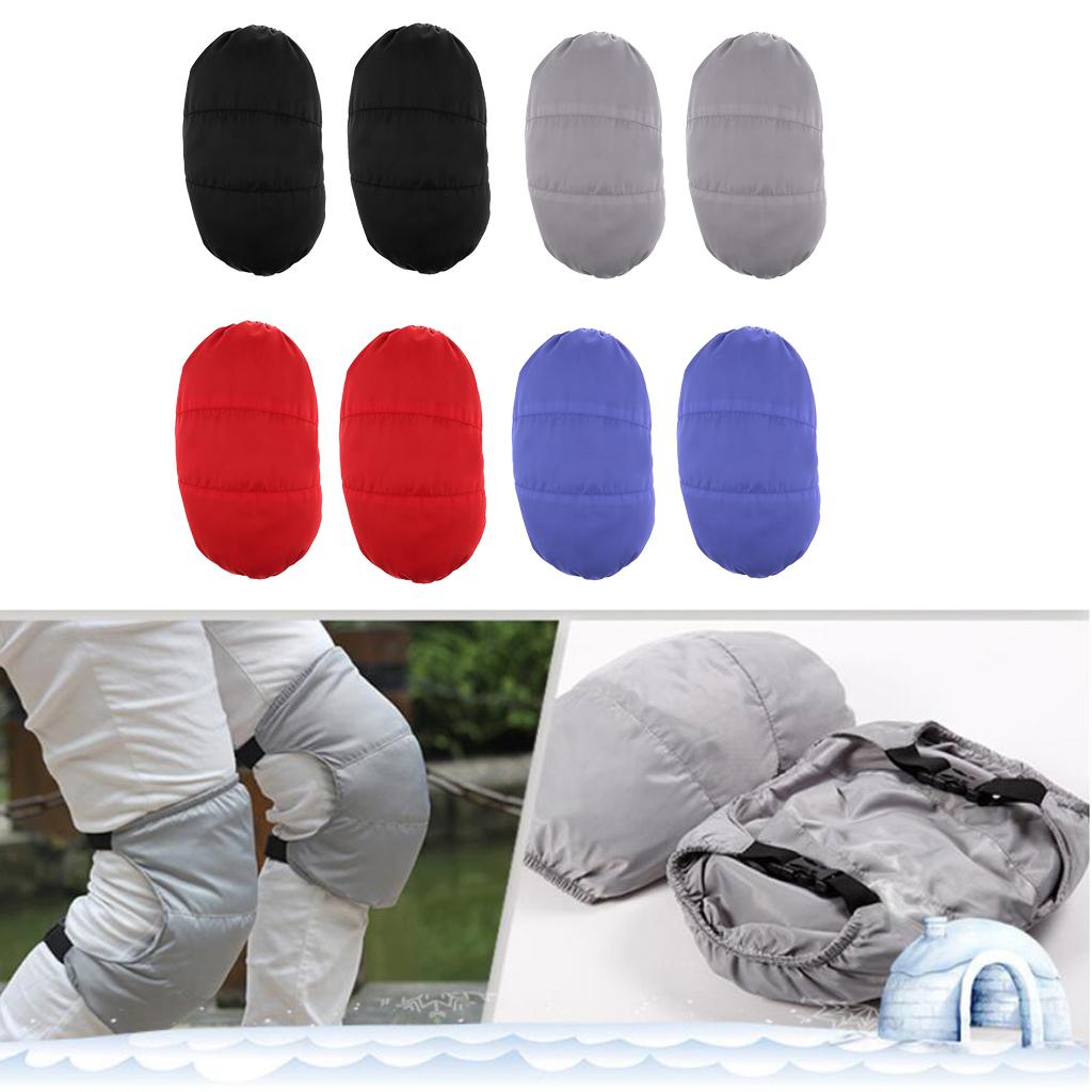Adjustable Down Knee Pads Windproof Warm Cycling Knee Support Sleeve Silver