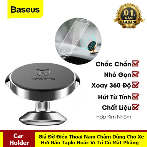 Giá Đỡ Điện Thoại Nam Châm Trên Xe Hơi Gắn Taplo Với Thiết Kế Nhỏ Gọn Chắc Chắn Hút Cực Mạnh - Hàng Chính Hãng Baseus