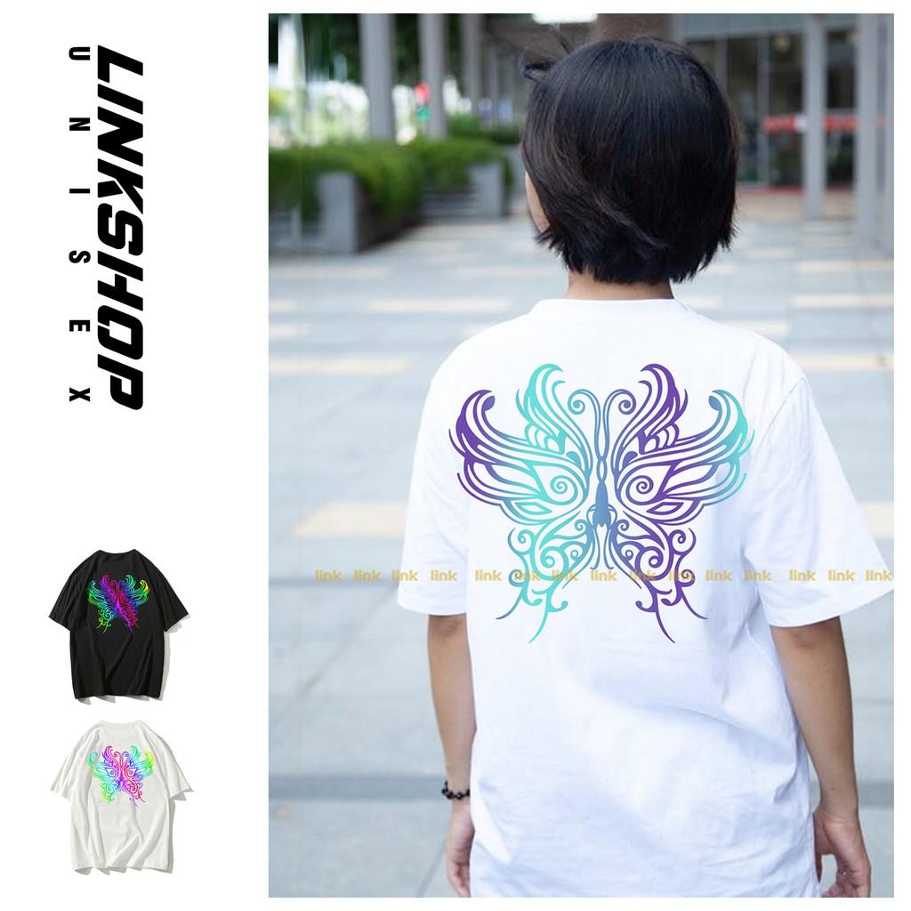 Áo thun phản quang BƯỚM mắt ma tay lỡ unisex