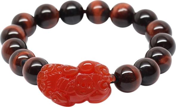 Vòng Thạch Anh Mắt Hổ Nẫu Đỏ (10mm) Mix Tỳ Hưu Mã Não Ngọc Quý Gemstones VT69