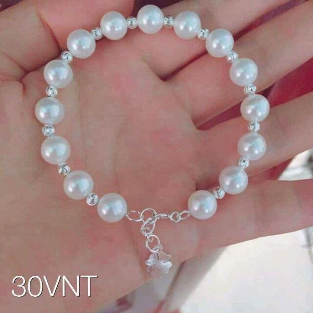 Vòng tay trai nuôi mix bi bạc lõi bạc