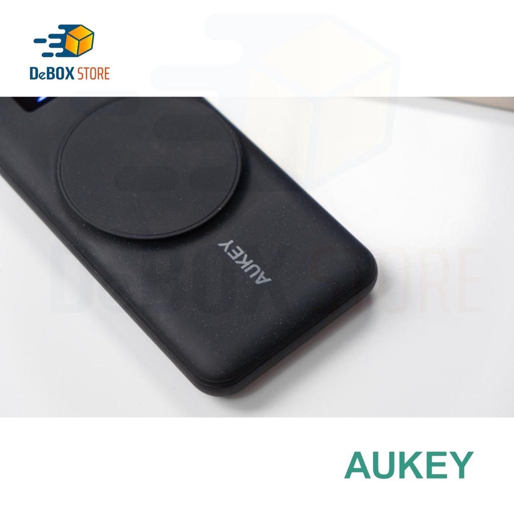 Pin dự phòng AUKEY Basix MagAir PB-WL02i 10000mAh, đế sạc không dây nam châm, tích hợp cổng sạc IP - Hàng Chính Hãng