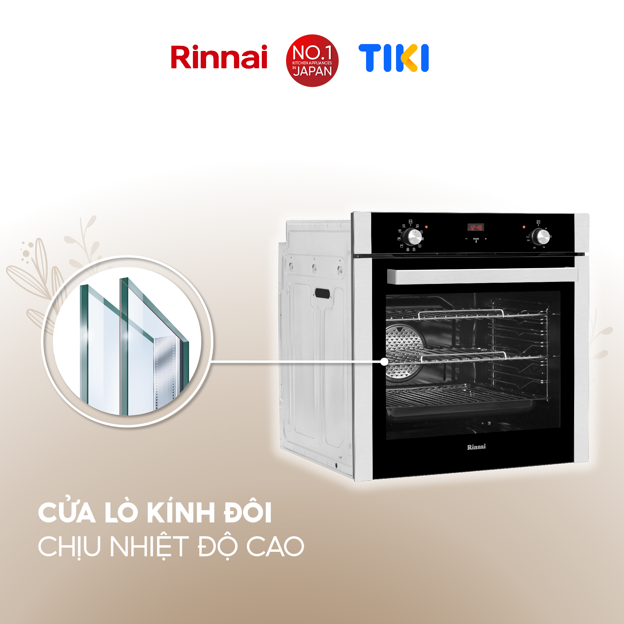 Lò nướng điện âm tủ  Rinnai RO-E6110XA-VB dung tích 69L 3100W