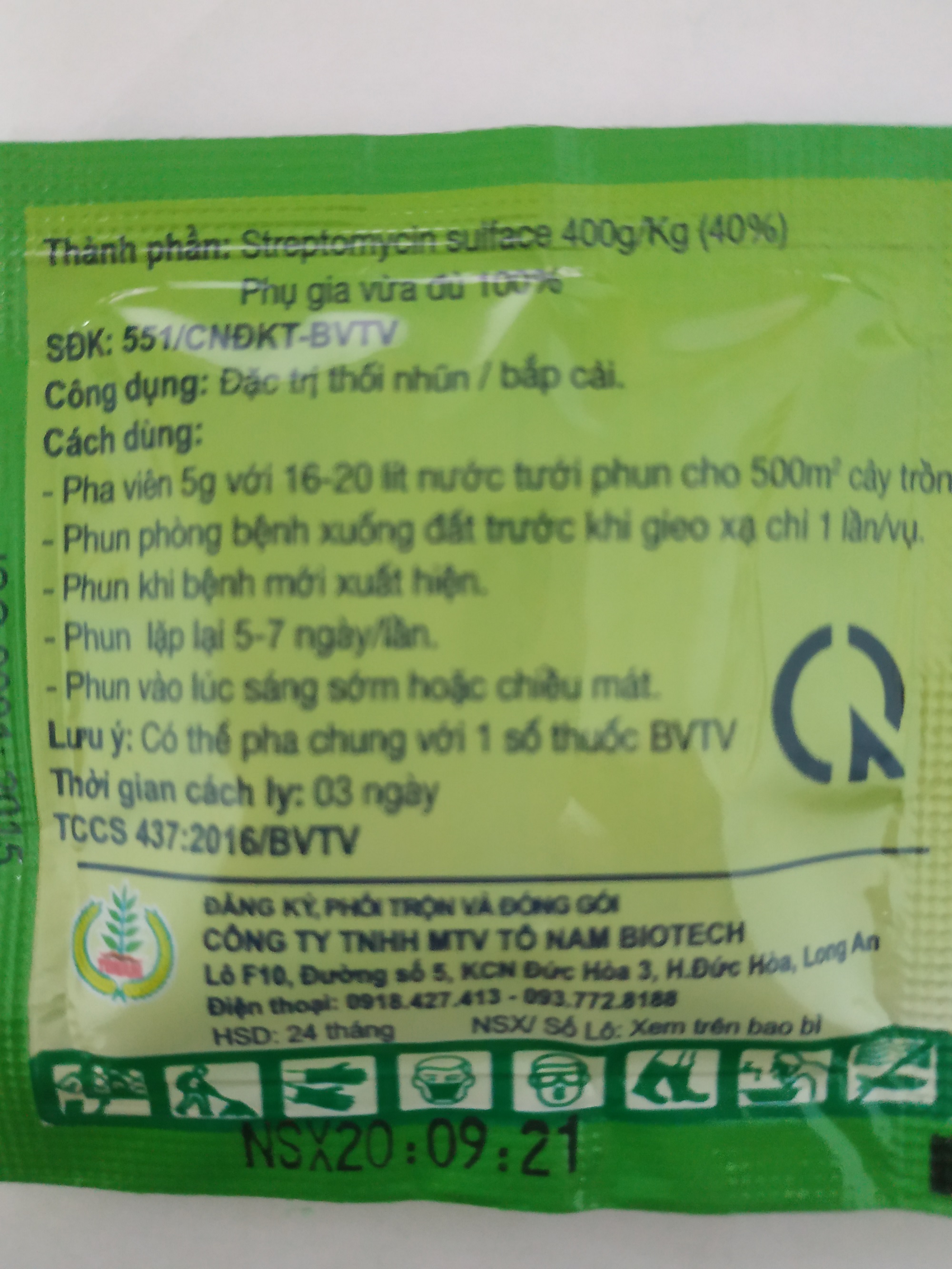 Viên sủi PONER-40TB trừ bệnh thối nhũn cho cây trồng - gói 5 gram