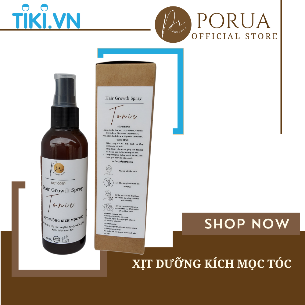 Xịt dưỡng kích mọc tóc PORUA kích thích mọc tóc 100ml