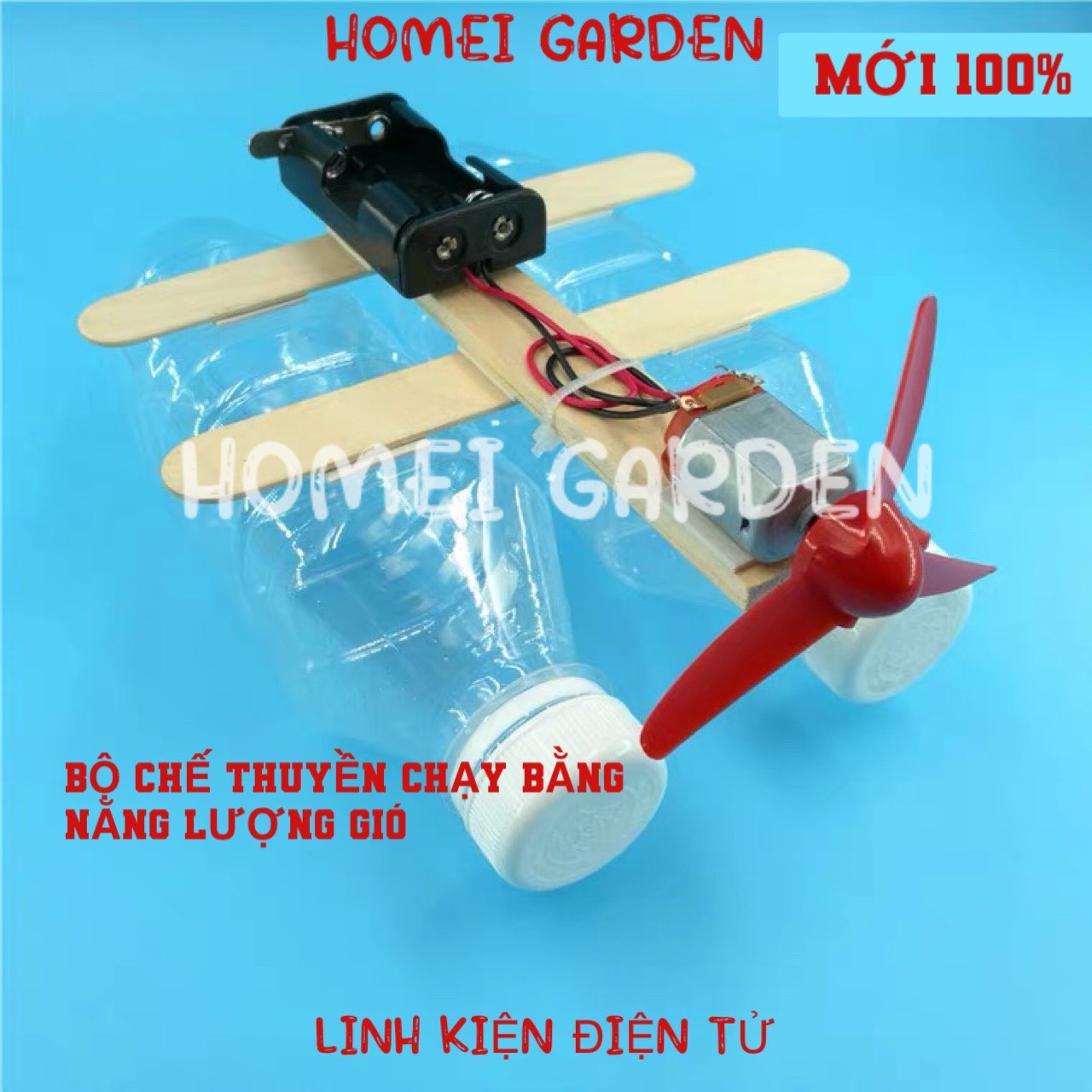 Đồ Chơi Thông Minh Steam DIY Bộ Chế Thuyền Mini Chạy Bằng Năng Lượng Gió Cho Trẻ - HM0179