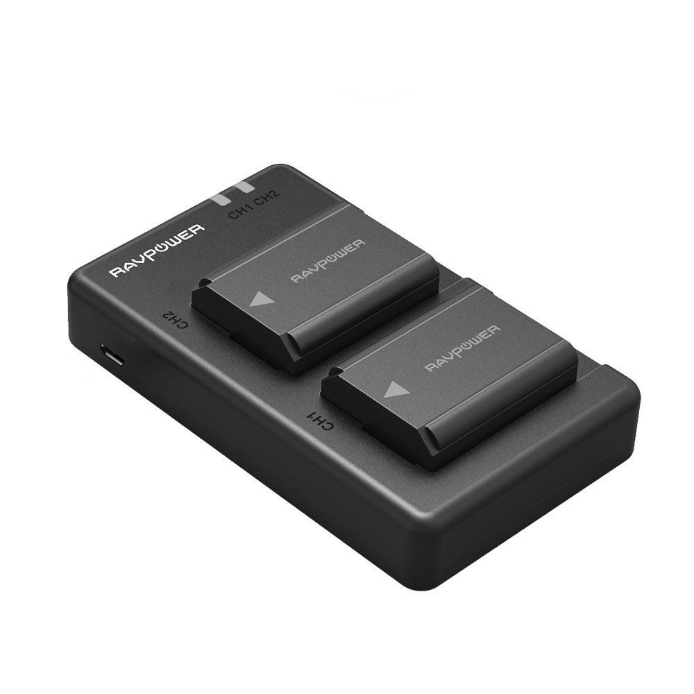 Bộ 2 Pin Và Sạc Kép RAVPower Cho Sony FW50 A6000 A6300 A6400 A6500 A6600 A7II A7SII A7RII A7 Nex - Hàng Nhập Khẩu