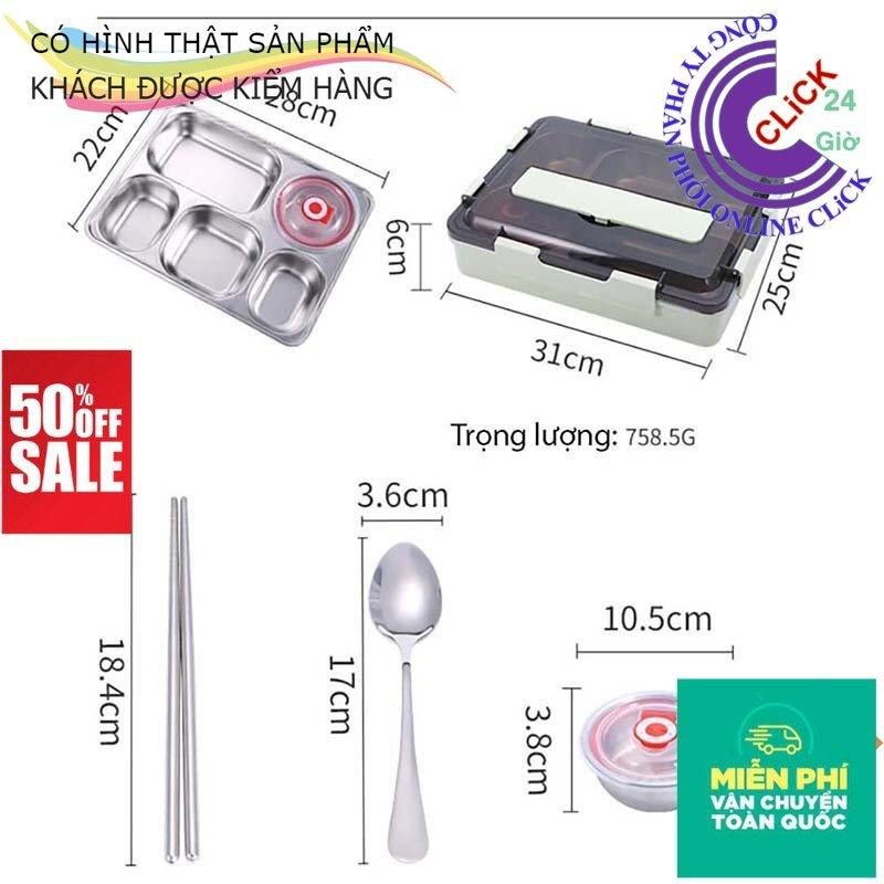 Hộp Cơm Văn Phòng 5 Ngăn Giữ Nhiệt Inox 304 Xịn, Có Thể Hâm Nóng - Hàng Cao Cấp