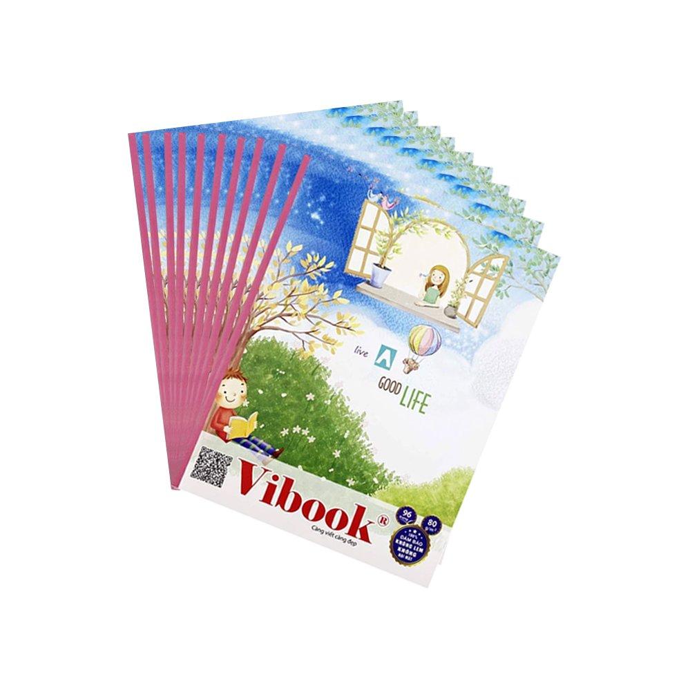 Lốc 10 Cuốn Tập Tập Vibook Happy Fresh Start - 96 Trang Caro