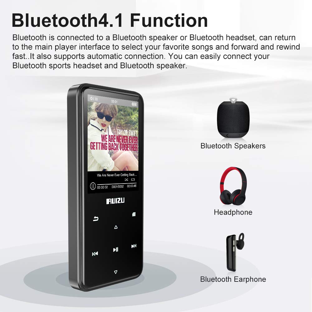 Ruizu D10 - Máy nghe nhạc Lossless, mày hình 2.4 icnh, Bluetooth 4.1 - Hàng Chính Hãng