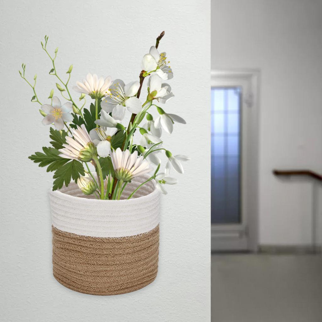 2Pcs Small Woven Storage Basket Round Wall Baskets Storage Bins
