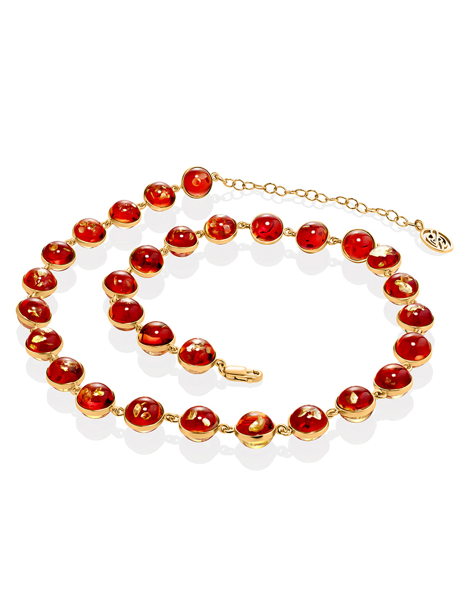 Dây Chyền Hổ Phách Baltic Đỏ Tươi