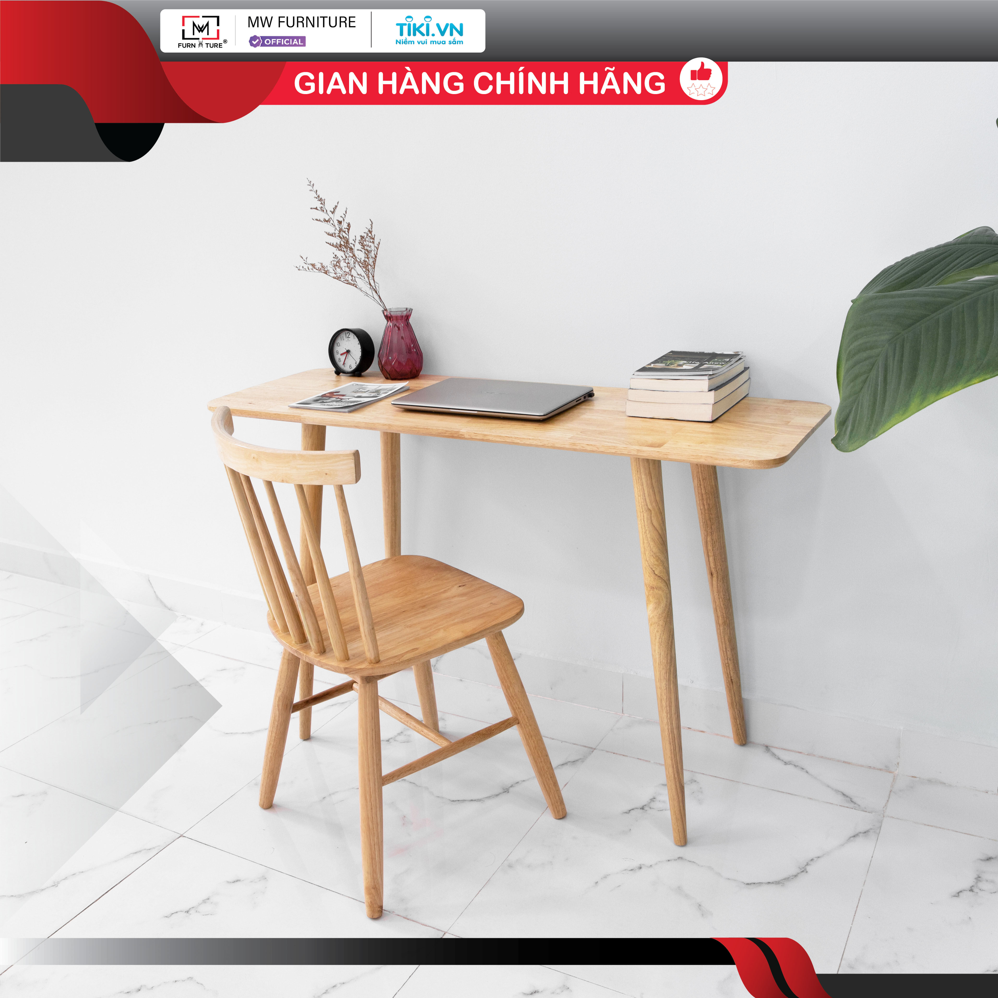 BÀN LÀM VIỆC VÀ GHẾ MÀU TỰ NHIÊN - COUPLE LONG TABLE+WINDSOR NATURAL