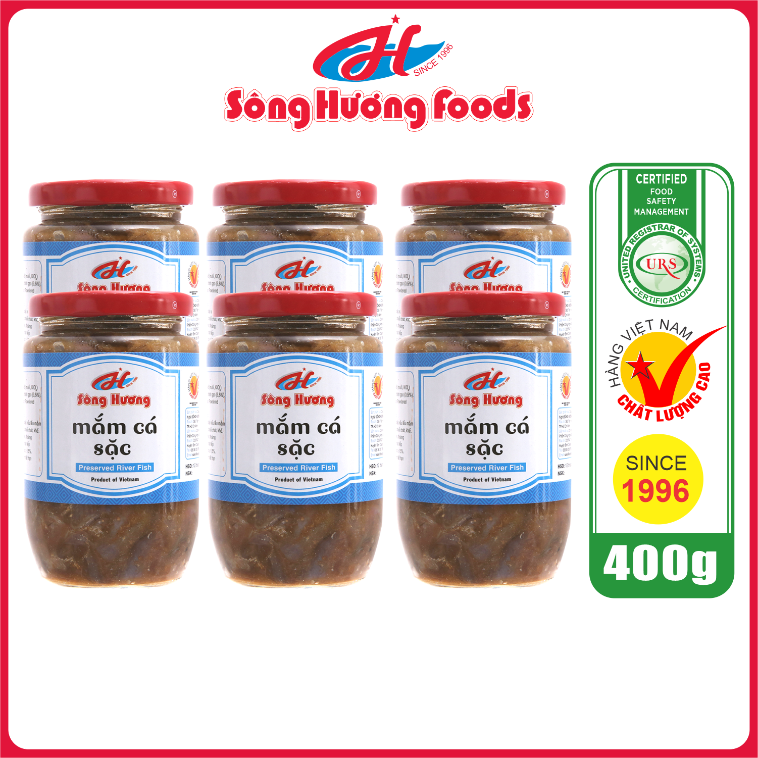 6 Hũ Mắm Cá Sặc Sông Hương Foods Hũ 400g