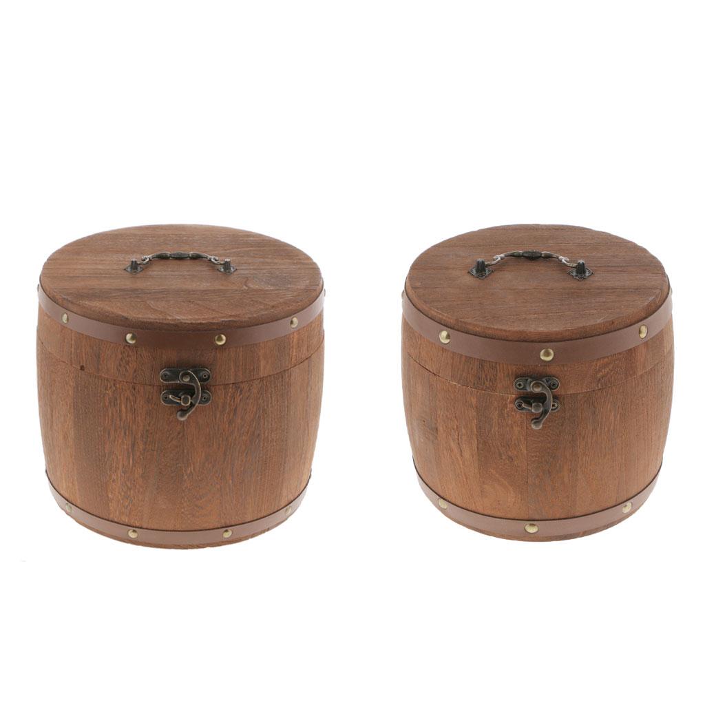 Vintage Big Wooden Tea Caddy Airtight Sealed Canister Food Storage Jar_S