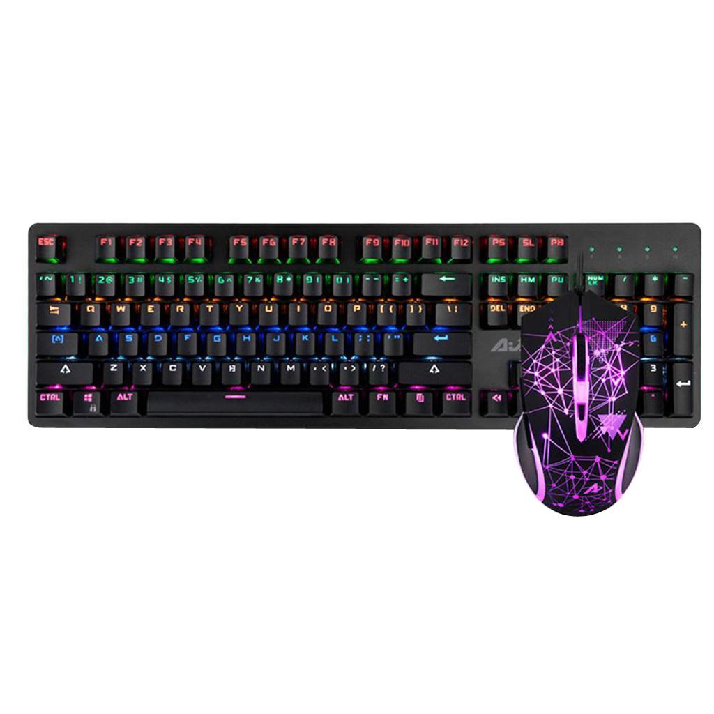 104 Key USB Wired Keyboard 2400DPI USB Optical Mouse Combo for Computer