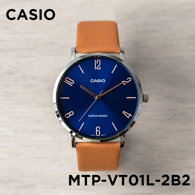 Đồng hồ nam dây da Casio Standard chính hãng Anh Khuê MTP-VT01L-2B2UDF (40mm)