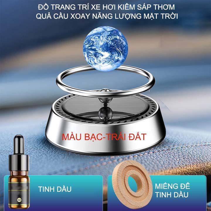 Quả cầu trang trí xe hơi kiêm sáp thơm, tự quay bằng năng lượng mặt trời