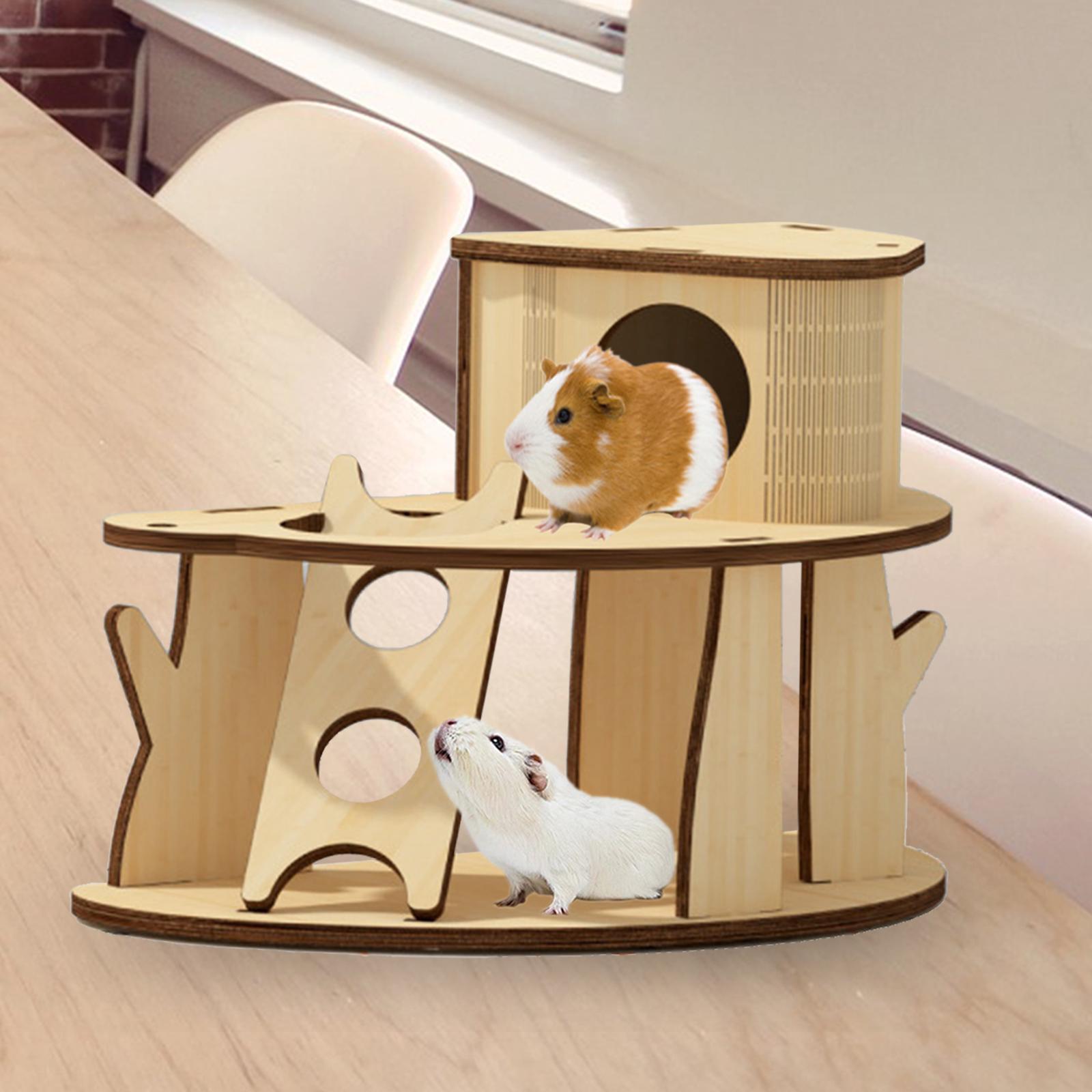 Hamster Hideout House Guinea Pig Hut Cage Accessories Mouse Hideaway for Pet