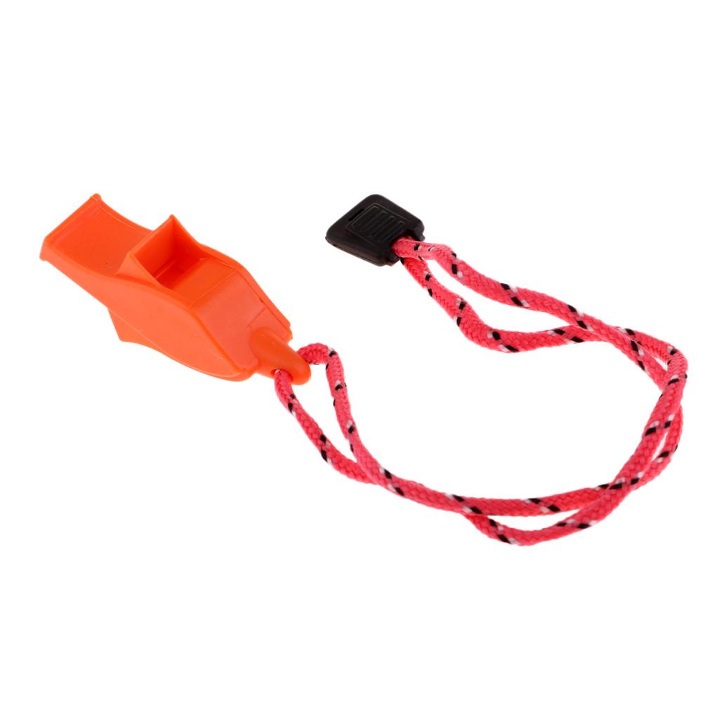 12Pcs Whistle with Lanyard for Safety Hiking Hunting Dog Training Orange