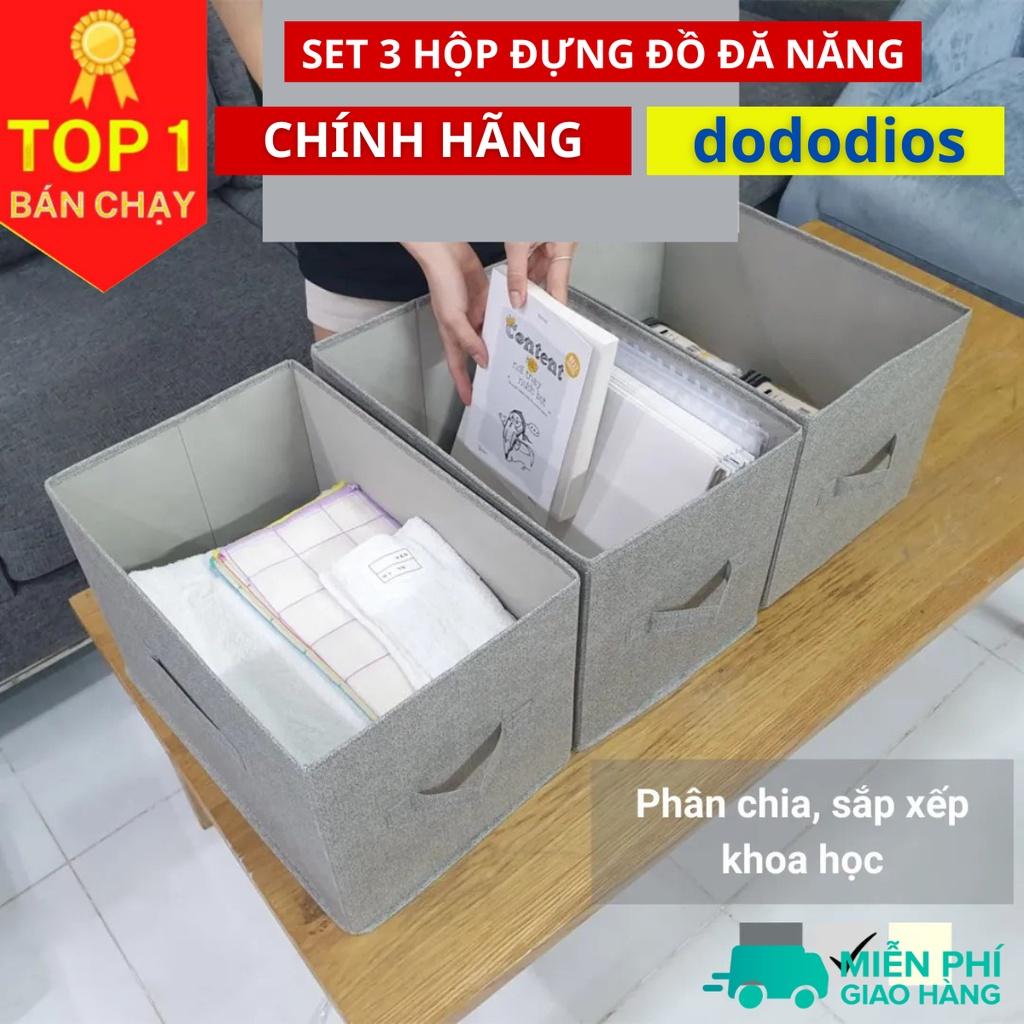 Bộ 3 hộp đựng đồ đa năng không nắp dododios House, vải không dệt Yamazen xuất Nhật