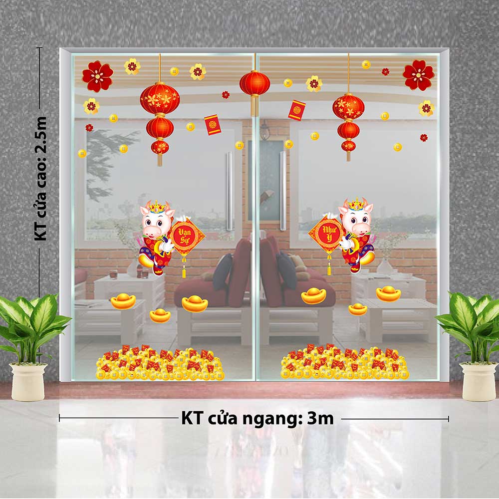 Decal trang trí tết combo số 15