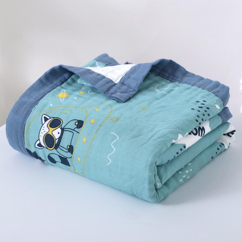 Muslin Chăn 100% Cotton 6 Lớp Chăn Ga Gối Chần Gòn Sơ Sinh Mềm Mại Làm Dày Gai Đầm Chăn Hoạt Hình Cho Bé Quấn Khăn Tắm