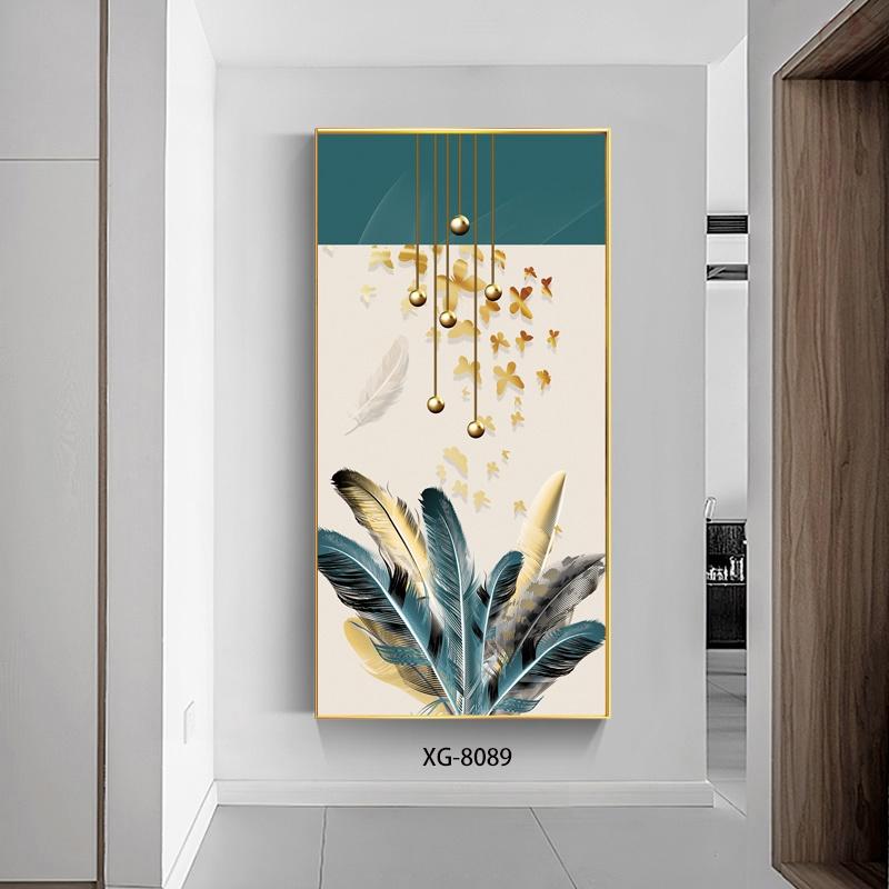 Tranh Trang Trí Tráng Gương Pha Lê Giá Rẻ - Tranh Đơn Đàn Bướm Và Lông Chim Nghệ Thuật