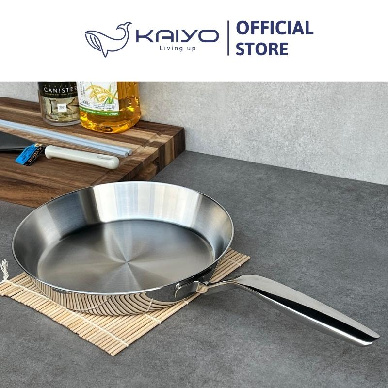 Chảo inox trơn thân đáy liền 3 lớp Tri-Ply Kaiyo, size 26cm