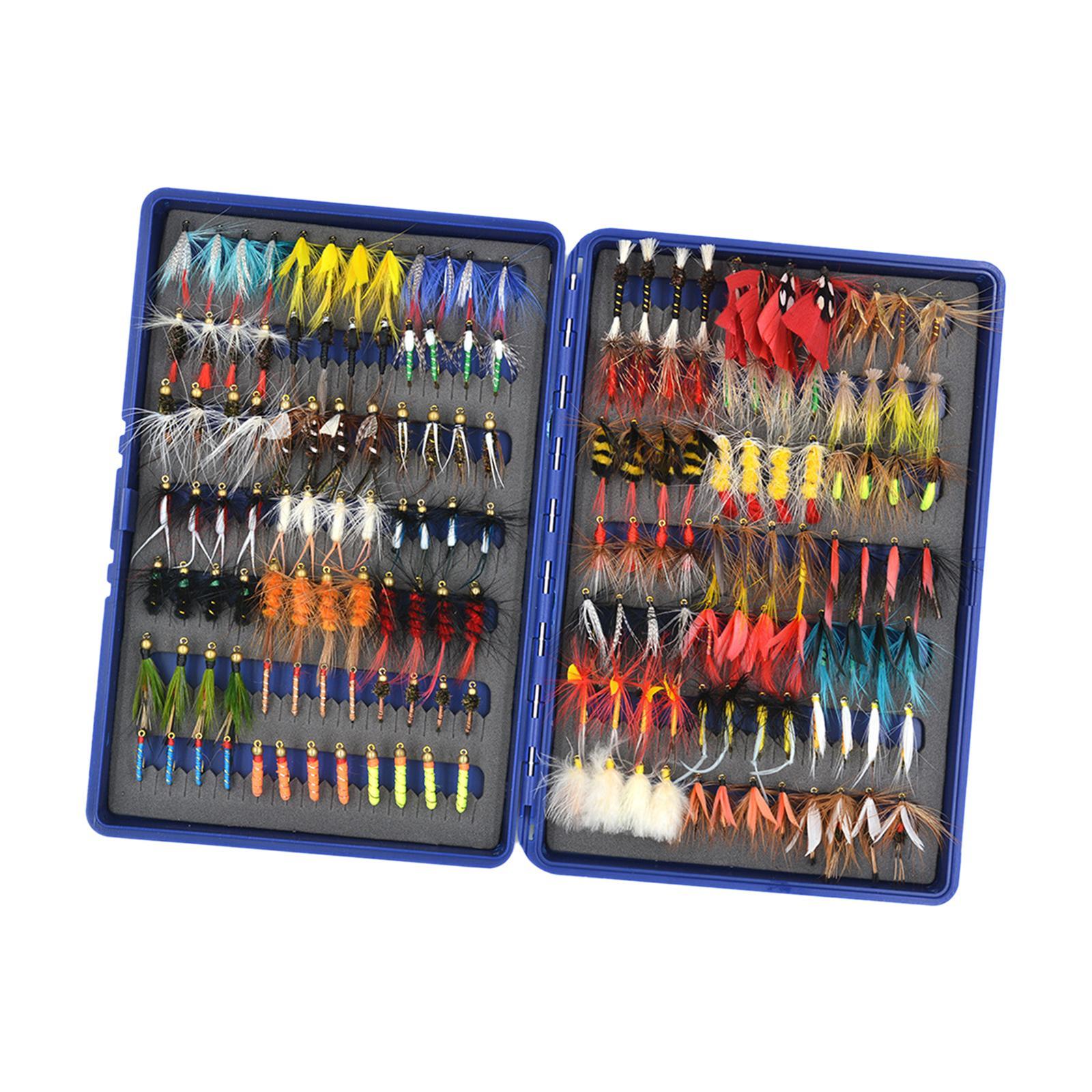 Fly Fishing Flies Assortment Fly Fishing Lures with Storage Box Hand Tied Fishing Baits Fishing Tackle for Reservoirs Trout Panfish Crappie
