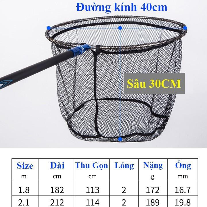 Vợt Cá Carbon Vành Tròn Có thể thu gọn chuyên dụng câu đài ( giá siêu khuyến mại