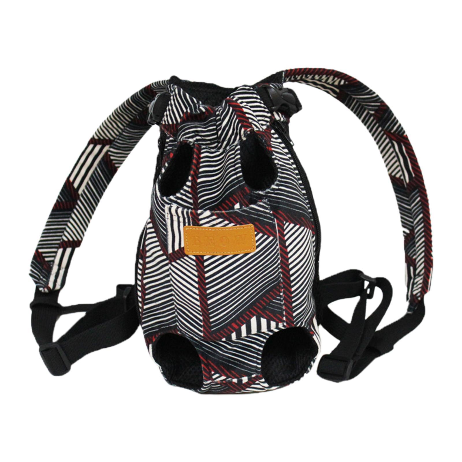 Pet Cat Carrier Backpack Chest Bag with Adjustable S Gray White