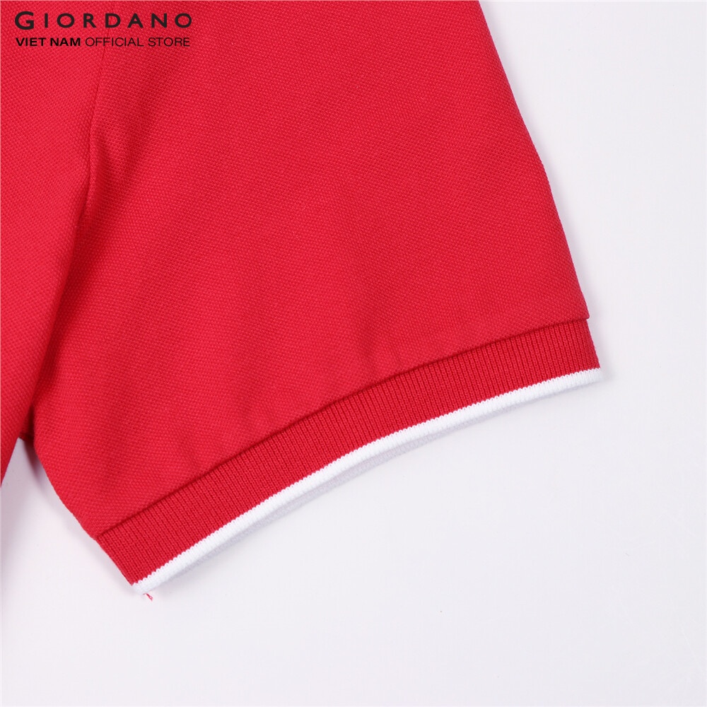 Áo Thun Nam Có Cổ Giordano Classic Polo 01011260 - 02-Đỏ - M