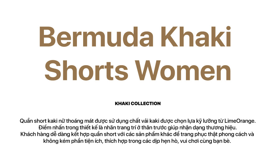 Quần Short Kaki Nữ Thoáng Mát LIME ORANGE - Bermuda Khaki Shorts Women - JO22000001