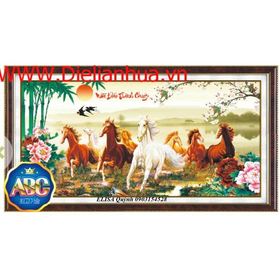 Tranh đá ngựa trên thảo nguyên DF293- kích thước: 120 * 62cm.