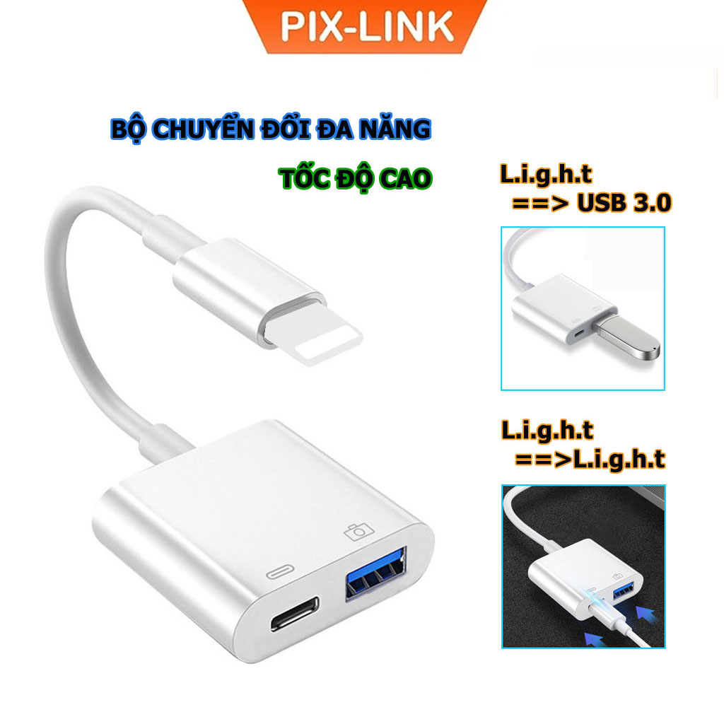 Bộ Chuyển Đổi Đa Năng 'Light' Sang USB 3.0, Cáp Chuyển đổi  'Light' Sang Cổng USB &amp; Cổng' Light' Tốc Độ Cao - Hàng chính hãng/ Hàng nhập khẩu