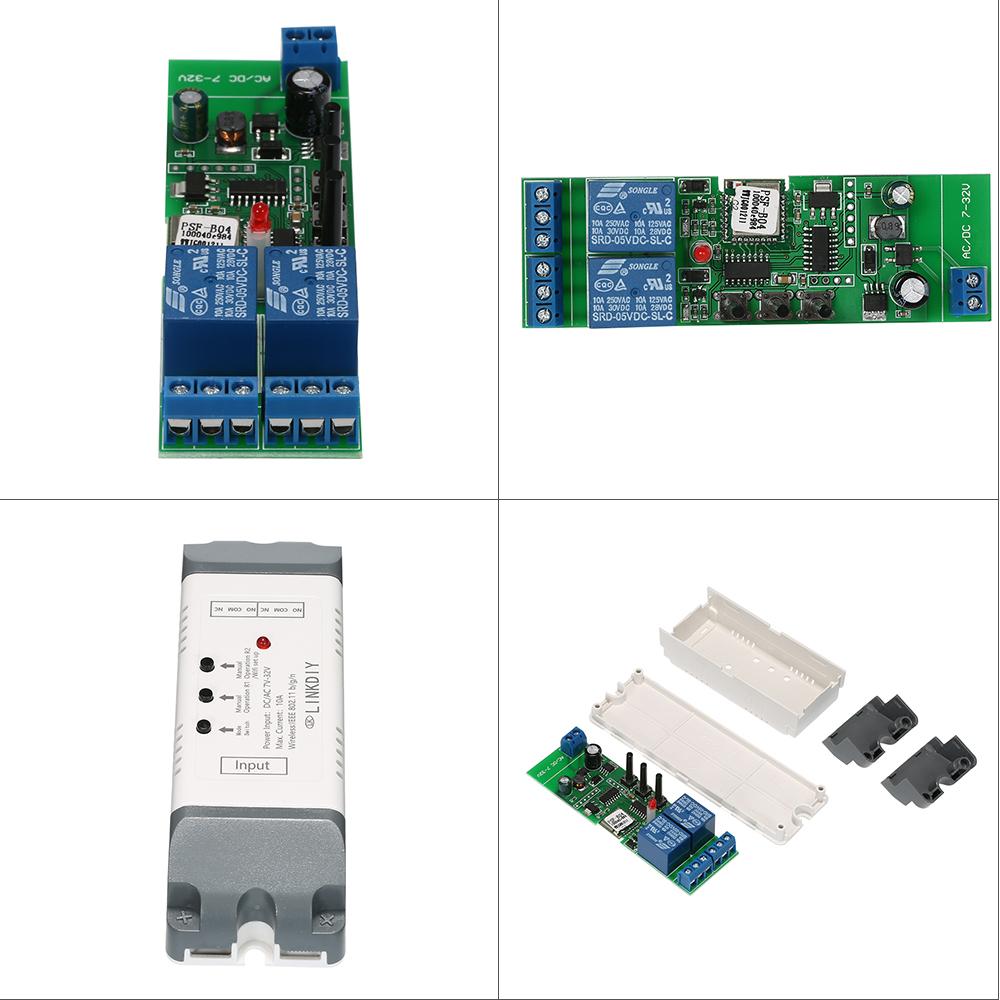 EWeLink Smart Wifi Switch Universal Module 2CH DC/AC7-32V Wireless Switch Timer Phone APP Remote Control Compatible with "Amazon" Alexa Google Home Voice Control for Smart Home