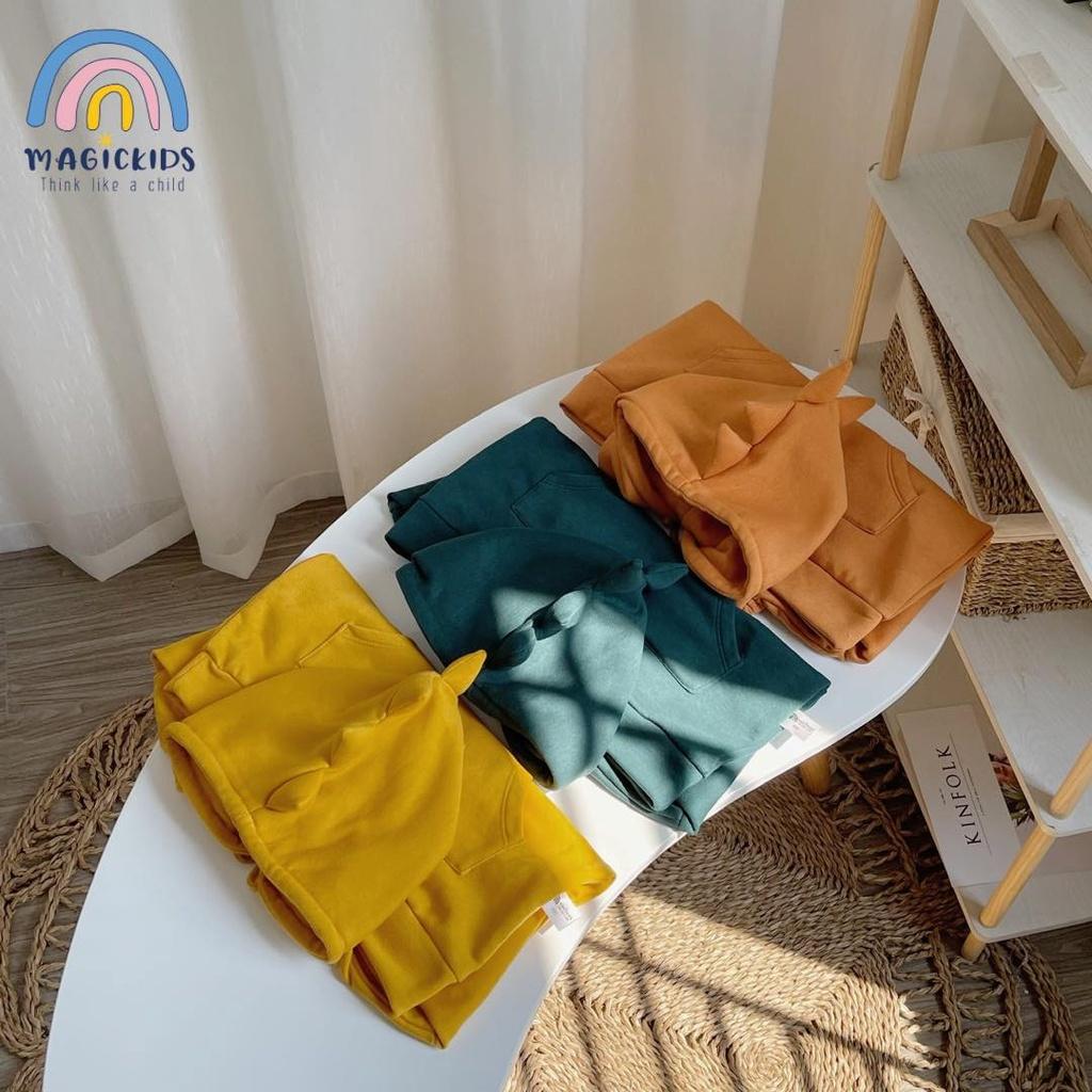 Áo nỉ hoodie có mũ cho bé trai bé gái Magickids chất nỉ bông dày dặn giữ ấm form rộng Quần áo thu đông trẻ em AO22045