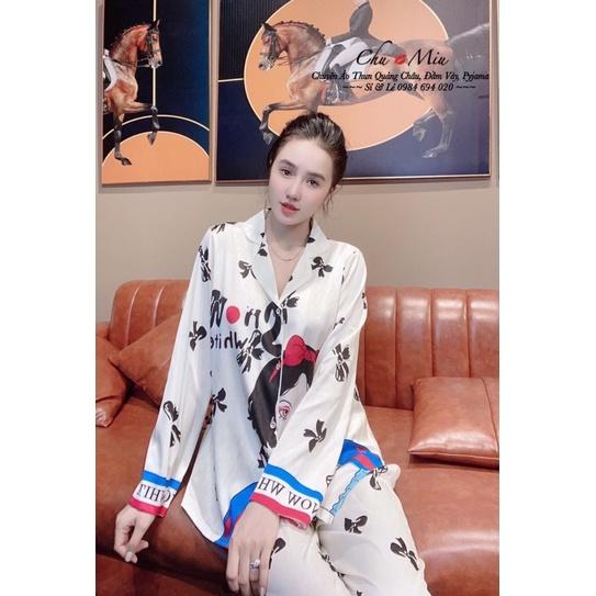 Bộ Pịama Lụa Xước Bạch Tuyết xinh xắn sang chảnh