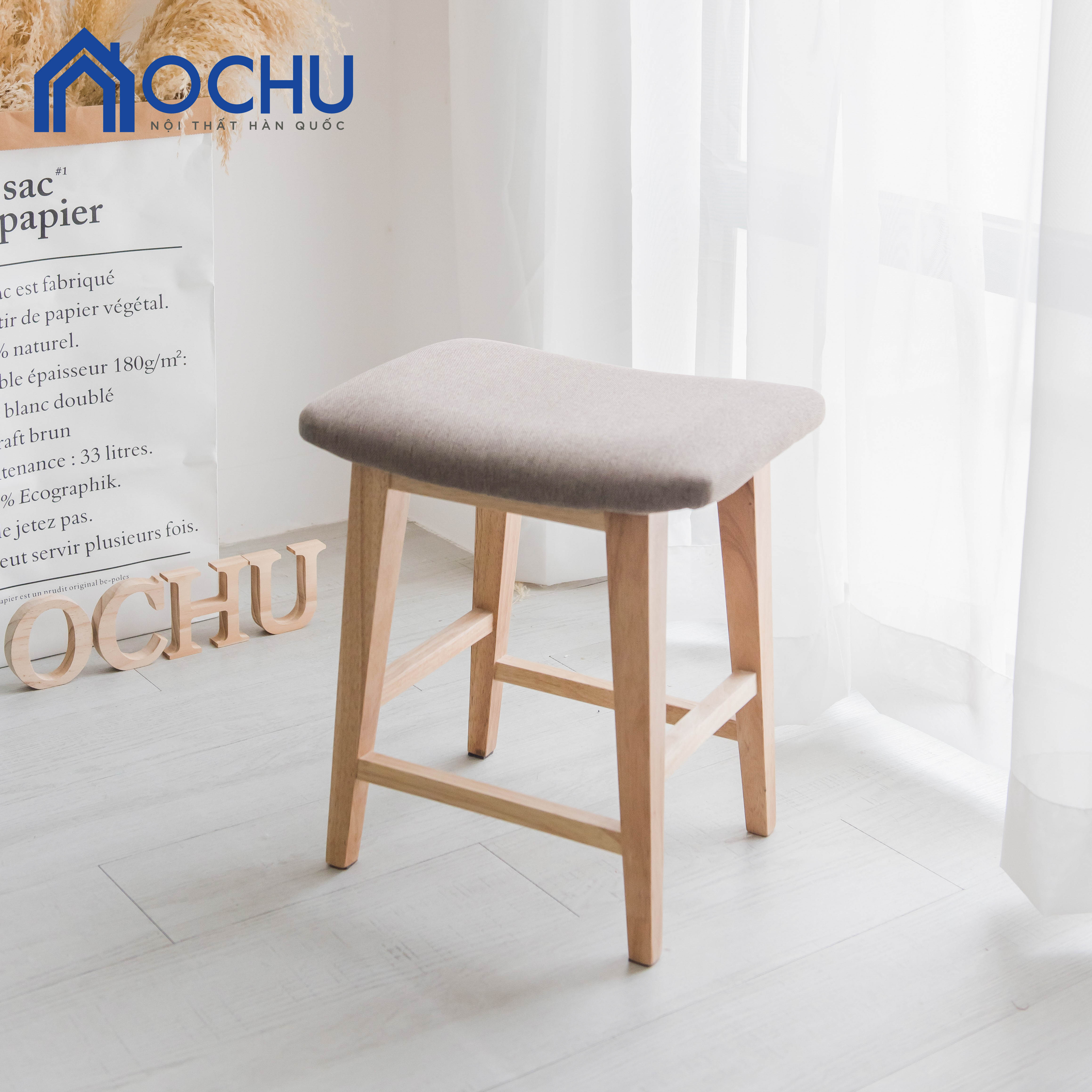 Ghế Đôn Chân Gỗ Cao Su - Cardi Stool Size S