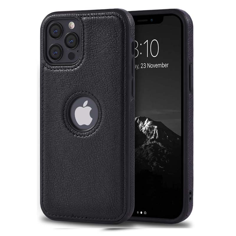 Ốp da cao cấp cho iPhone 14 pro max/13 prm hở lô gô táo - hàng chính hãng