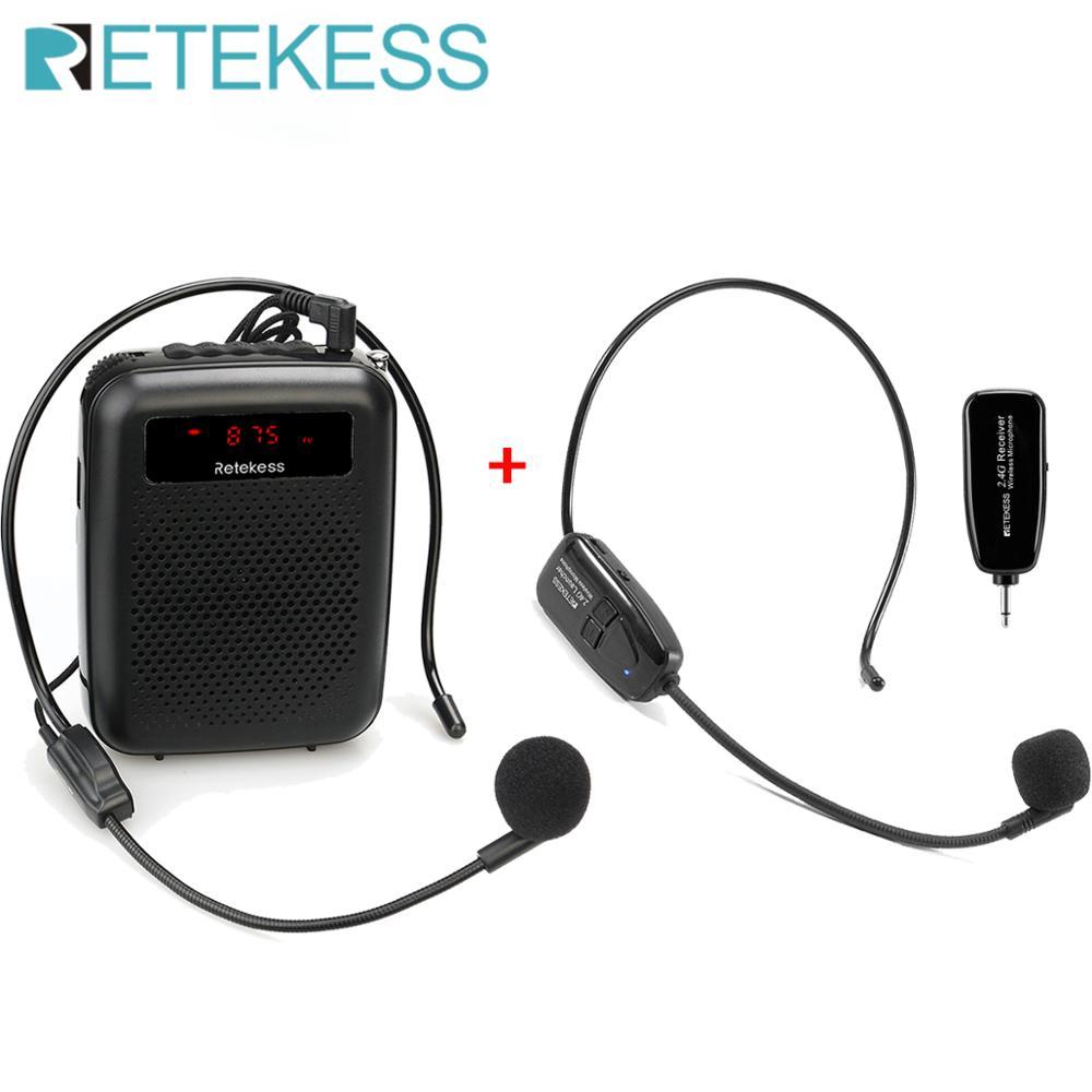 Retekess Pr16r Megaphone di động 12W FM Ghi âm giọng nói của giáo viên Micro Color: Set1 TT123-PR16R