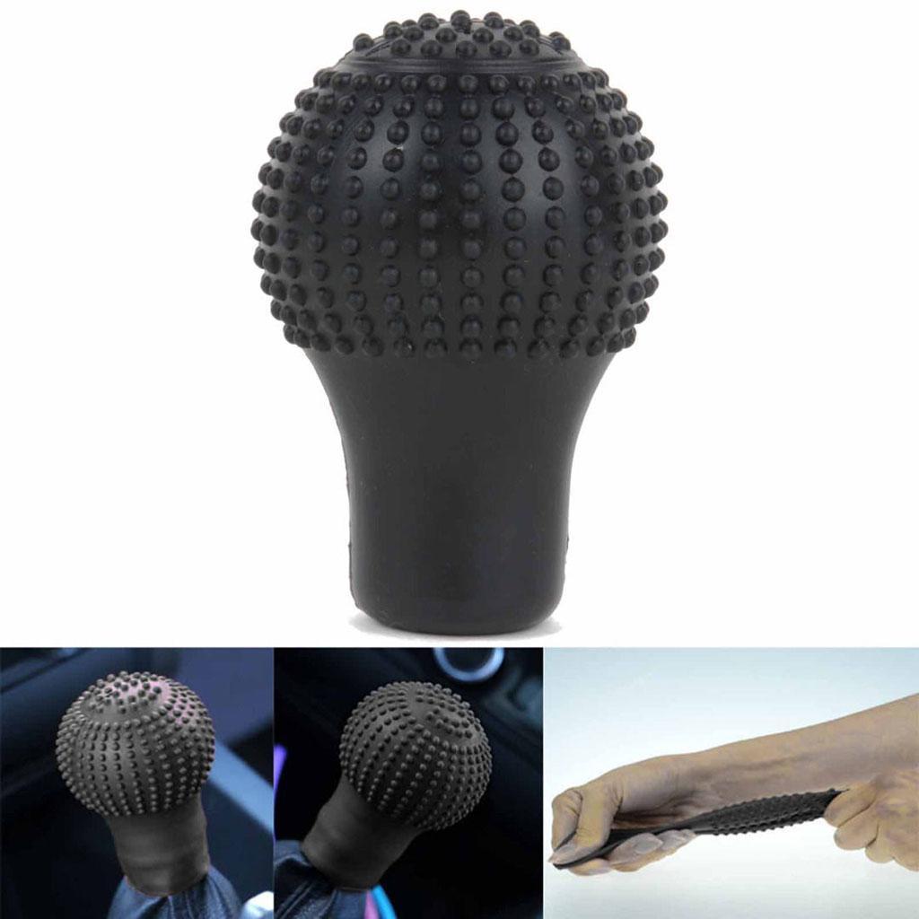Car Silicone Round Non Slip Gear  Knob Cover Shifter Stick Glove Black