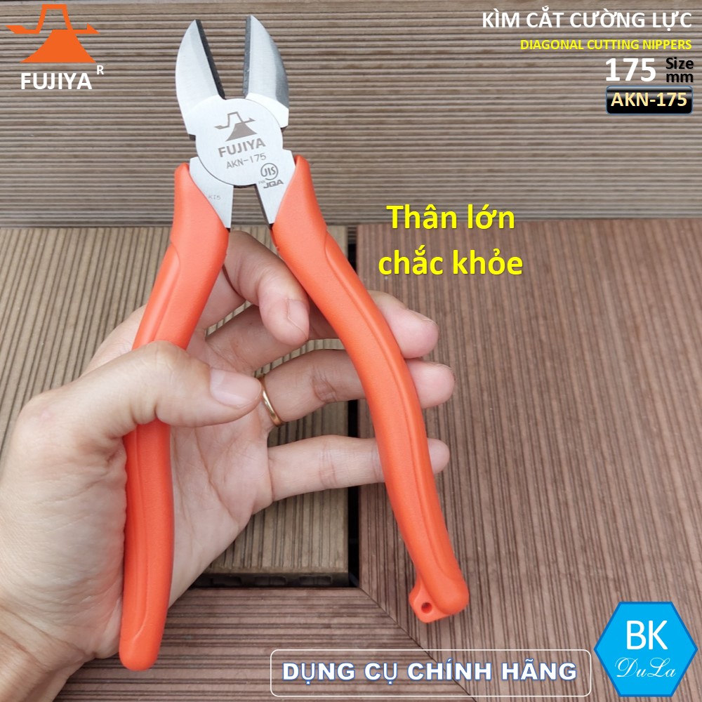 Kìm cắt dây cường lực 7 inch / 175mm Fujiya AKN-175 Công nghệ Nhật Bản- Kềm cắt dây thép dây đồng dây piano