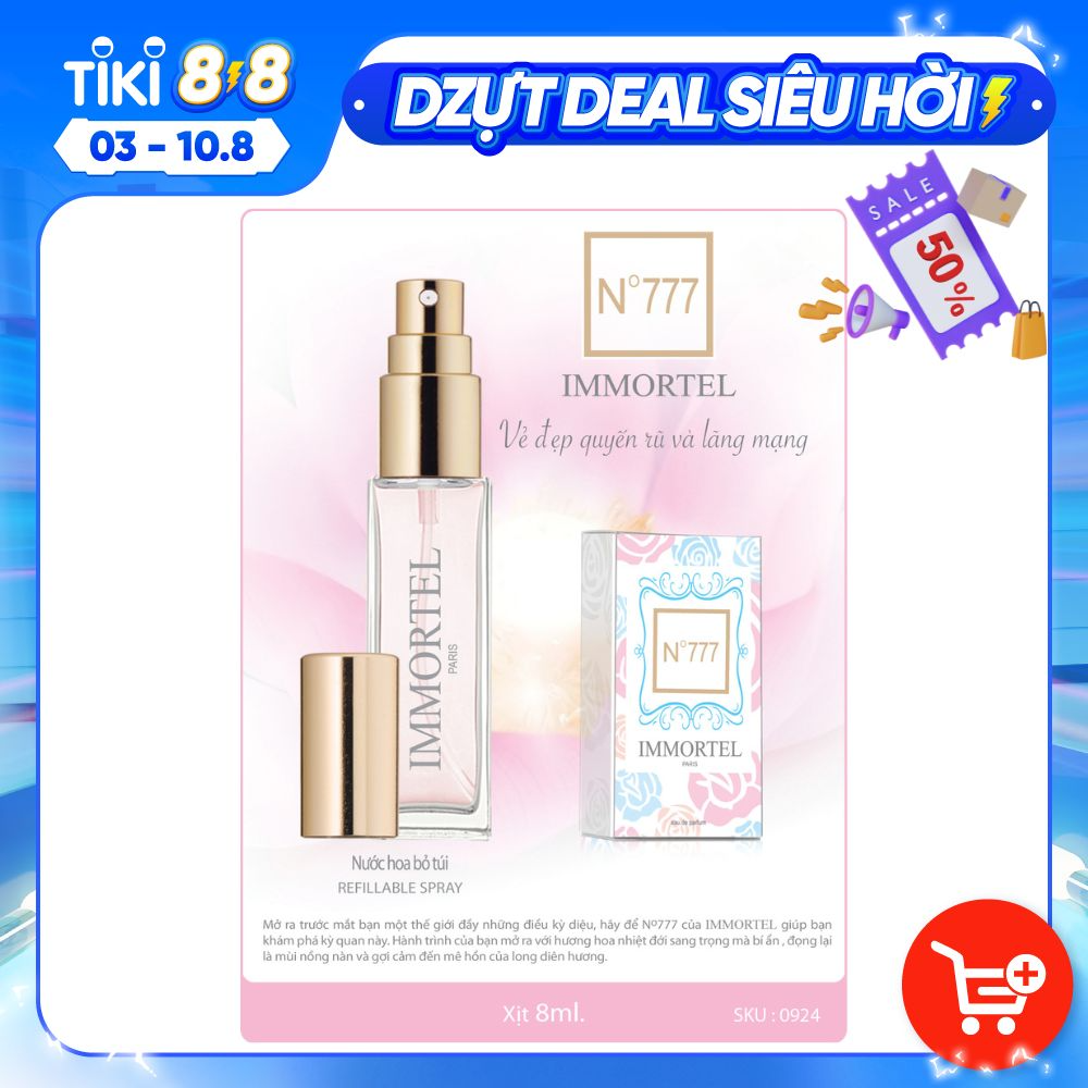 Nước Hoa Nữ IMMORTEL No777 - 8 mL Eau de Parfum - Chính hãng Pháp